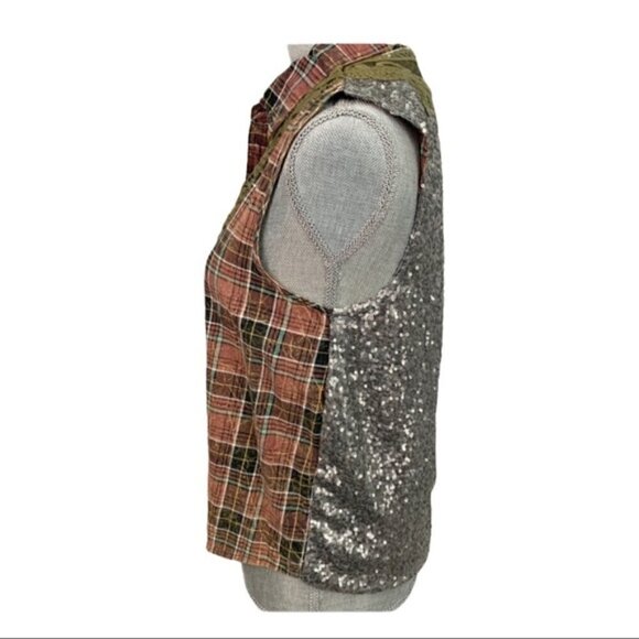Gimmicks by BKE Plaid Button Down Sequin Back - Picture 4 of 4